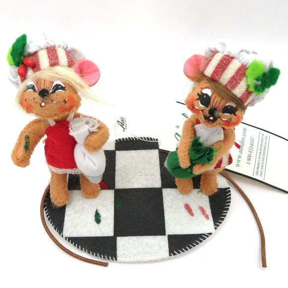 Annalee 4" Frosting Fight Mice Felt Figurine Christmas Mouse Holiday Decoration - Picture 2 of 10